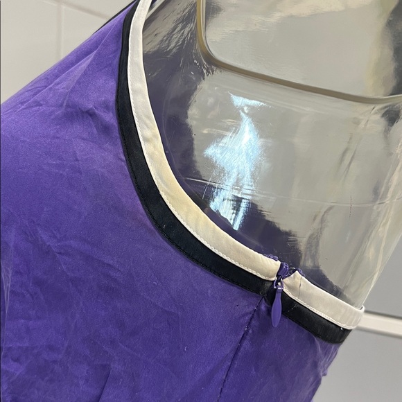 Bebe 2008 Silky Purple Peplum Deep Plunge Halter XS - Picture 9 of 16